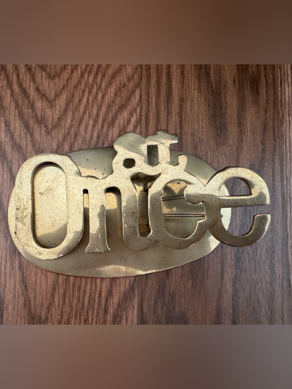 Vintage Brass Script Wall Accent Clip- At Once
